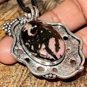 Bohemian Rhodochrosite Pendant 2”